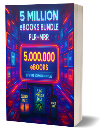 "5 Million eBooks Mega Bundle – PLR & MRR | Resellable Financial & Passive Income Library